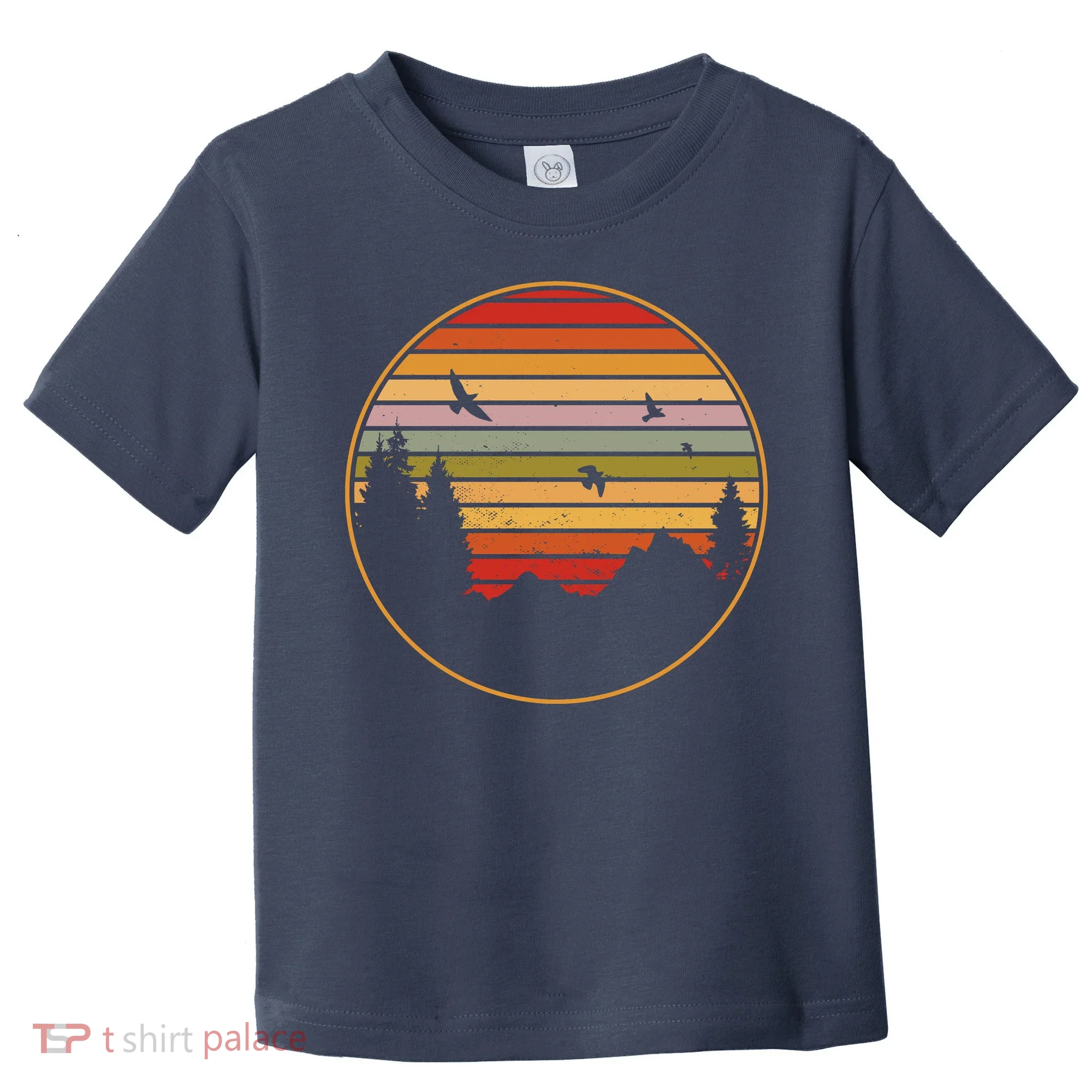 Retro Mountain Nature Sunset Toddler T-Shirt