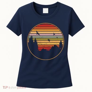 Retro Mountain Nature Sunset Women's T-Shirt