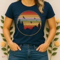 Retro Mountain Nature Sunset Women's T-Shirt thumb 2