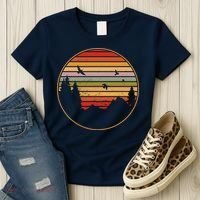 Retro Mountain Nature Sunset Women's T-Shirt thumb 3