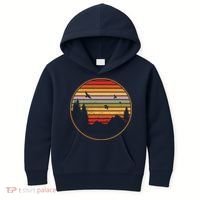Retro Mountain Nature Sunset Kids Hoodie thumb 0