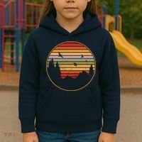 Retro Mountain Nature Sunset Kids Hoodie thumb 3