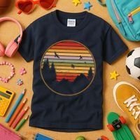 Retro Mountain Nature Sunset Kids T-Shirt thumb 3
