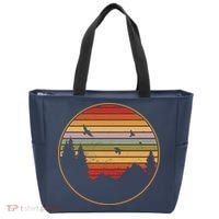 Retro Mountain Nature Sunset Tote Bag thumb 0