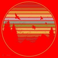 Retro Mountain Nature Sunset Santa Hat thumb 1