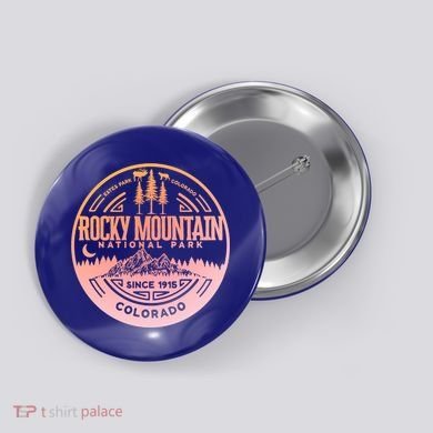 Rocky Mountain National Park Minimalist Design Seal  Button