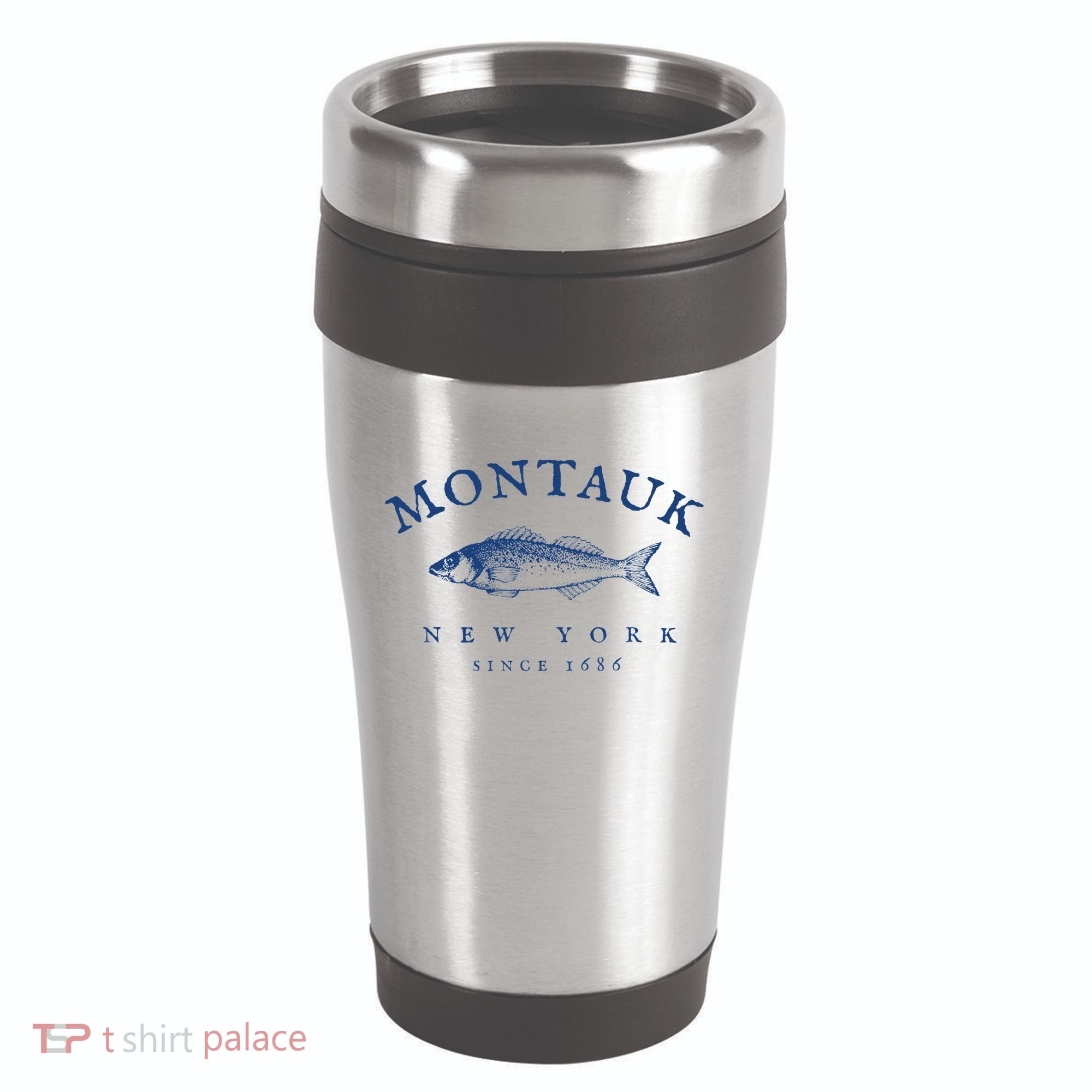 Retro Montauk New York Fishing 16oz Travel Tumbler