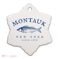 Retro Montauk New York Fishing Ceramic Ornament thumb 0