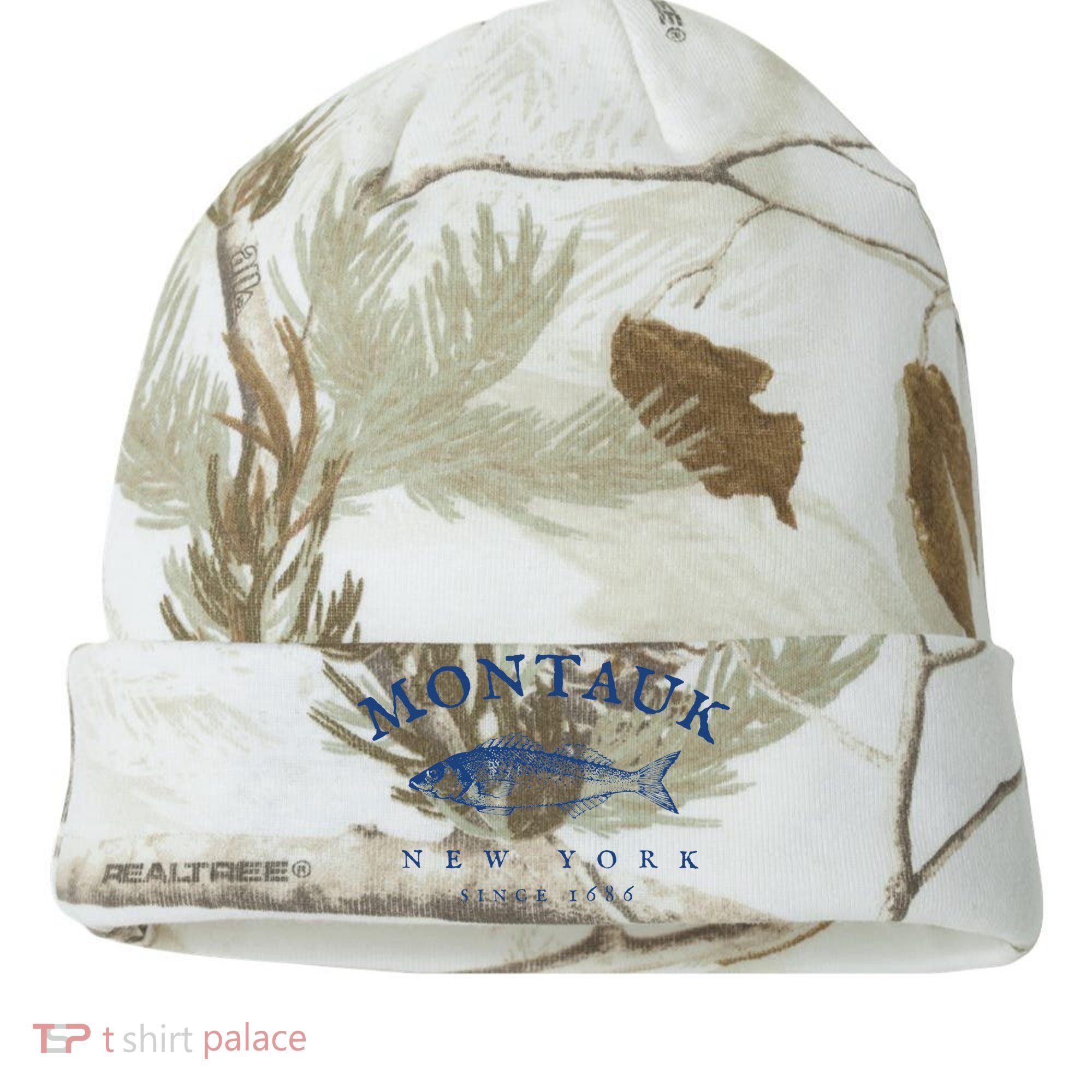 Retro Montauk New York Fishing Kati Licensed 12" Camo Cuffed Beanie