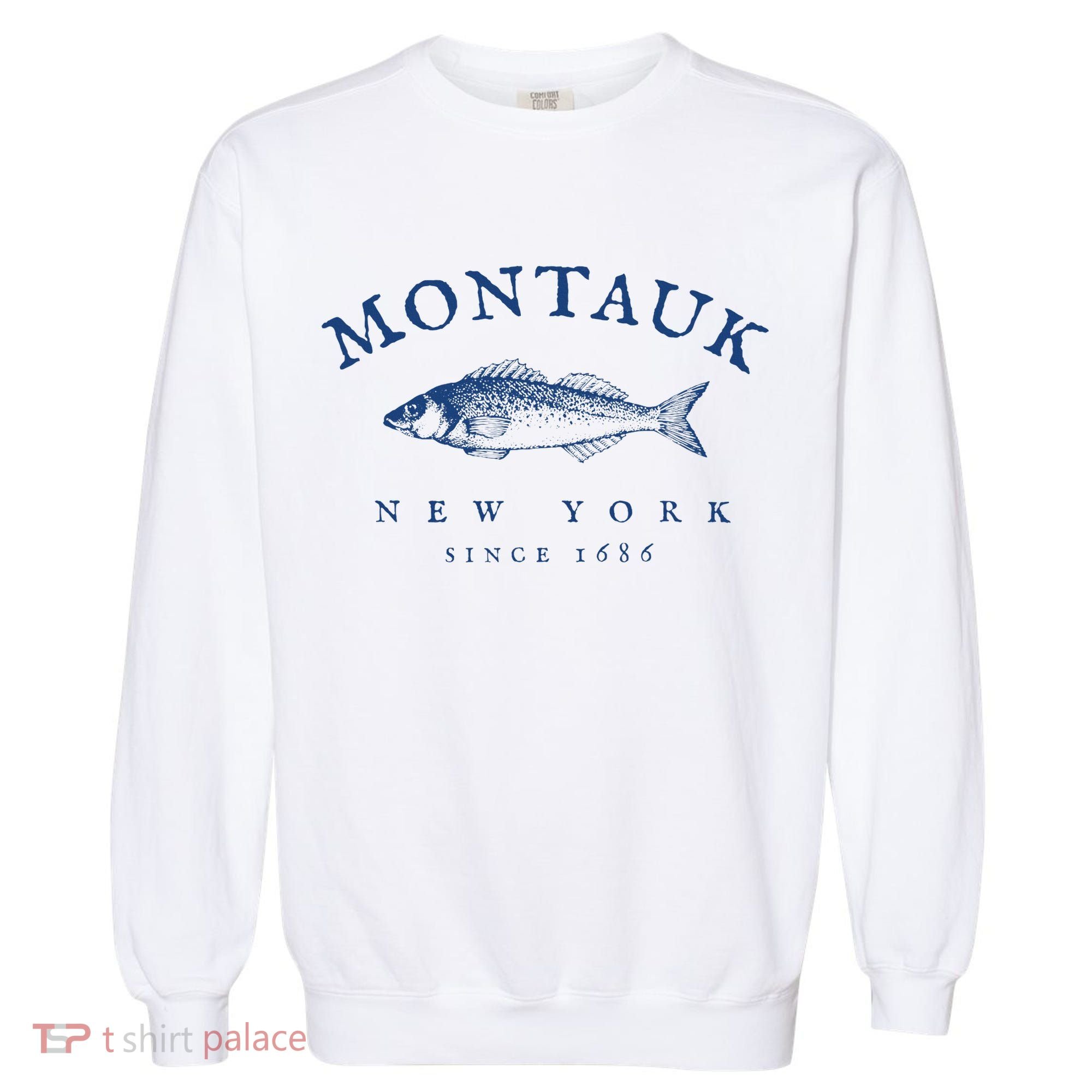Retro Montauk New York Fishing Garment-Dyed Sweatshirt