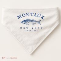 Retro Montauk New York Fishing USA-Made Doggie Bandana thumb 0