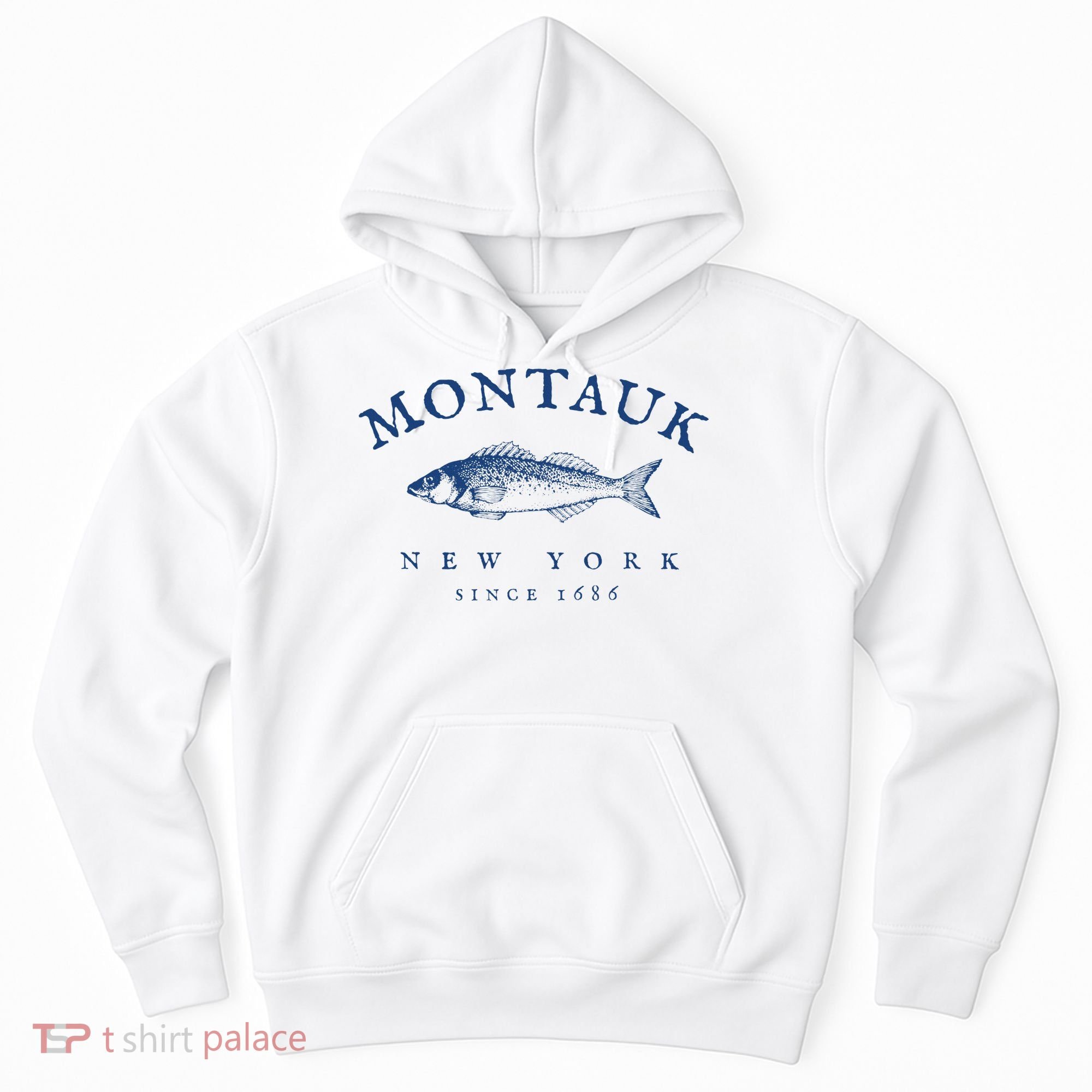 Retro Montauk New York Fishing Hoodie