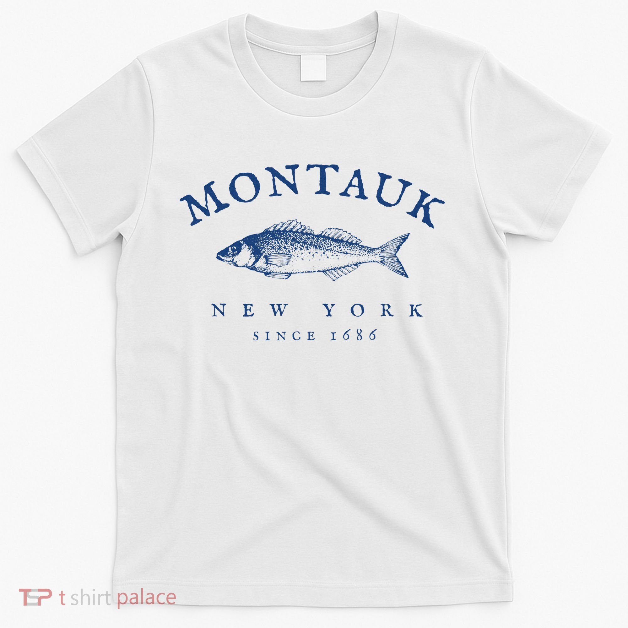 Retro Montauk New York Fishing T-Shirt