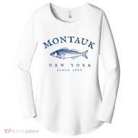 Retro Montauk New York Fishing Women's Perfect Tri Tunic Long Sleeve Shirt thumb 0
