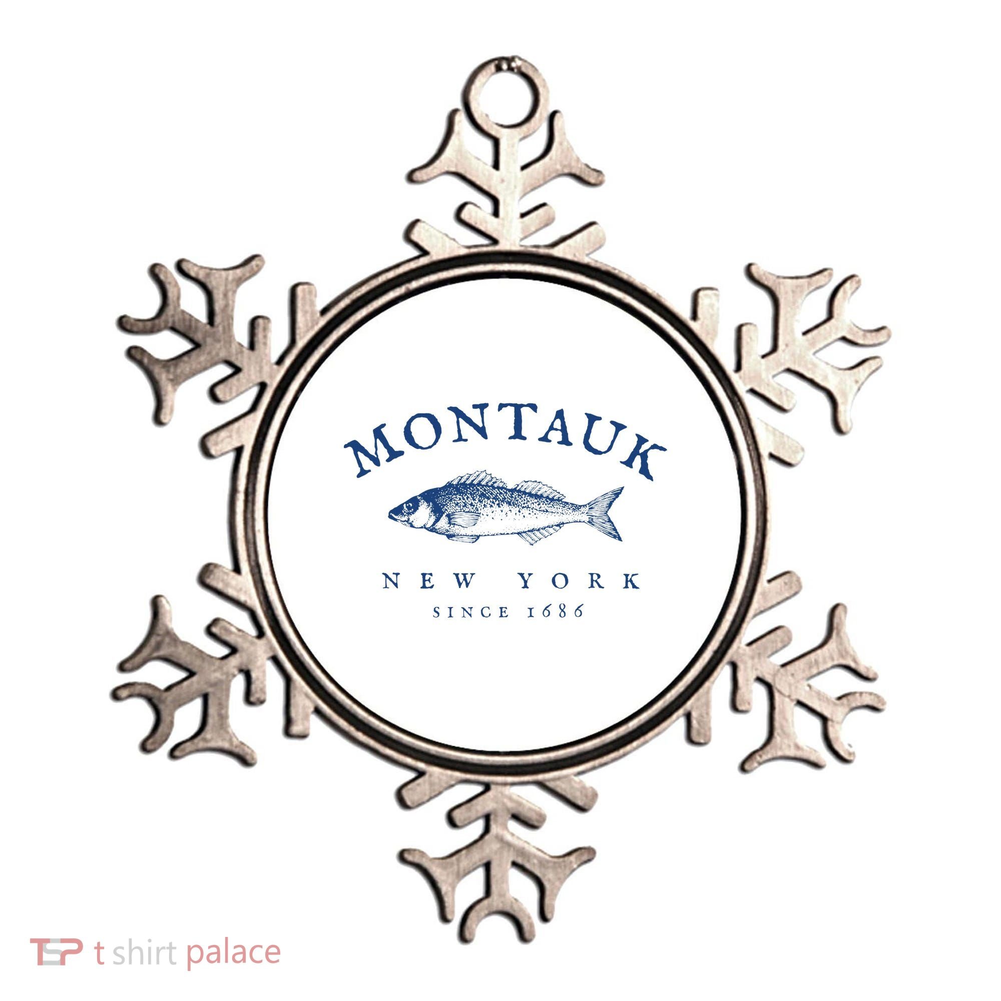 Retro Montauk New York Fishing Ornament