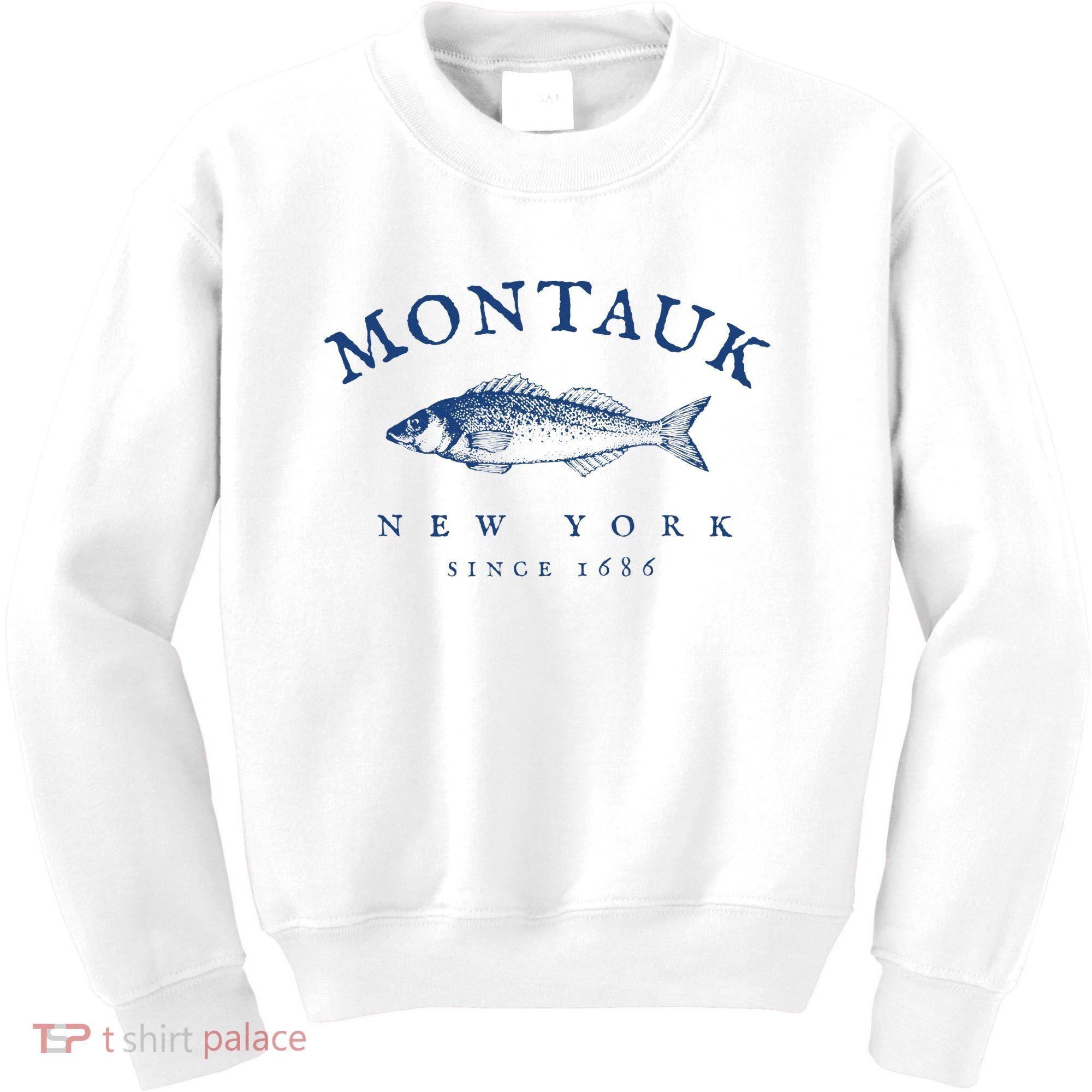 Retro Montauk New York Fishing Kids Sweatshirt