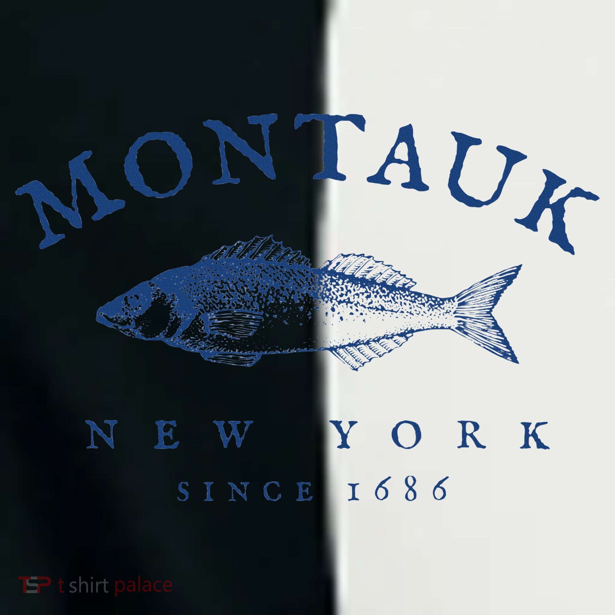 Retro Montauk New York Fishing Women's Tri-Blend 3/4-Sleeve Raglan Shirt