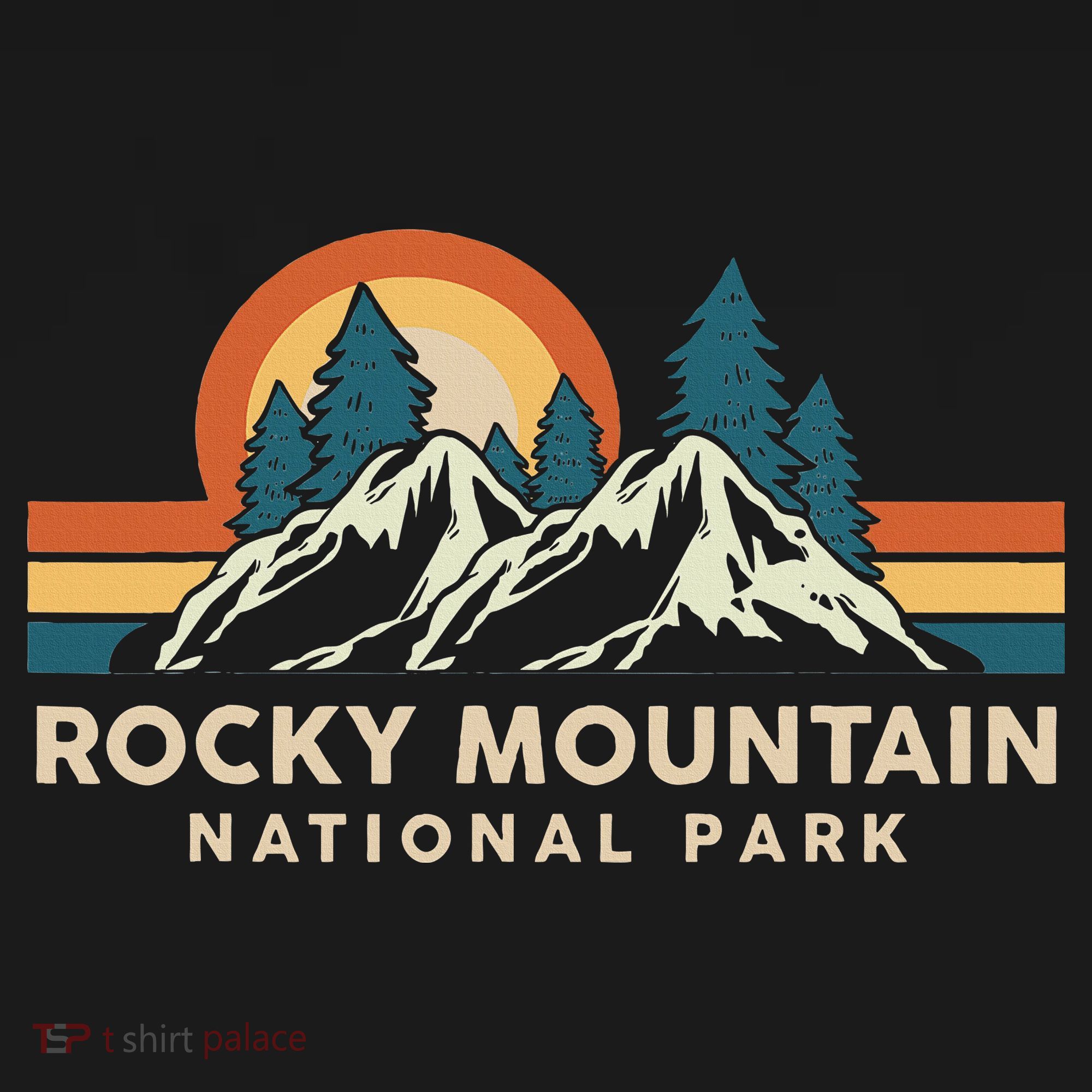 Rocky Mountain National Park Colorado Hiking Souvenir Retro T-Shirt