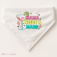 Retro Mama Needs A Marg Margarita USA-Made Doggie Bandana thumb 0