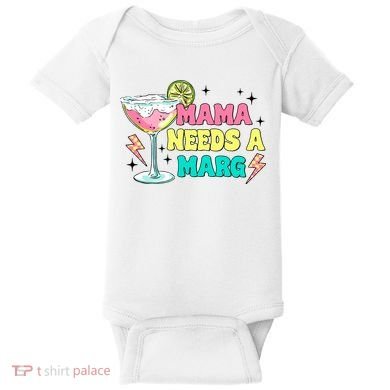 Retro Mama Needs A Marg Margarita Baby Bodysuit