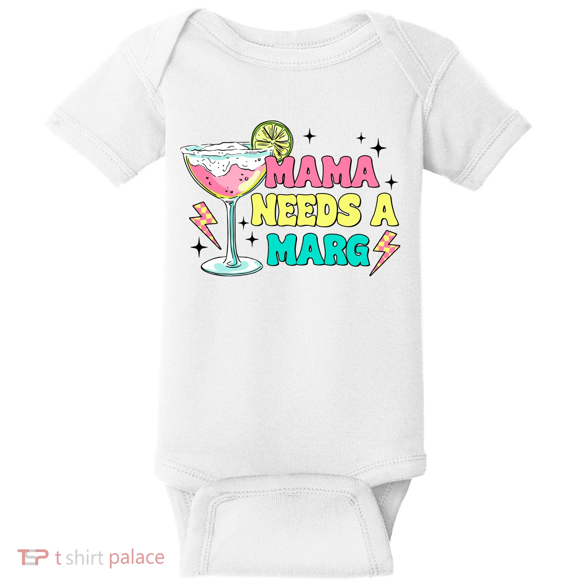 Retro Mama Needs A Marg Margarita Baby Bodysuit