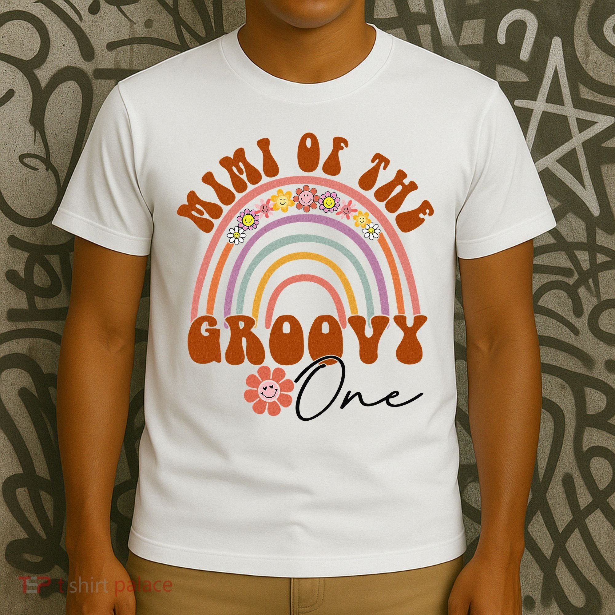 Retro Mimi of the Groovy One Matching Family Birthday Party T-Shirt