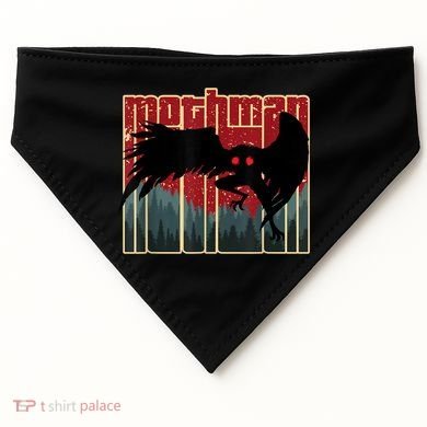 Retro Mothman Original West Virginia Cryptid Artwork USA-Made Doggie Bandana