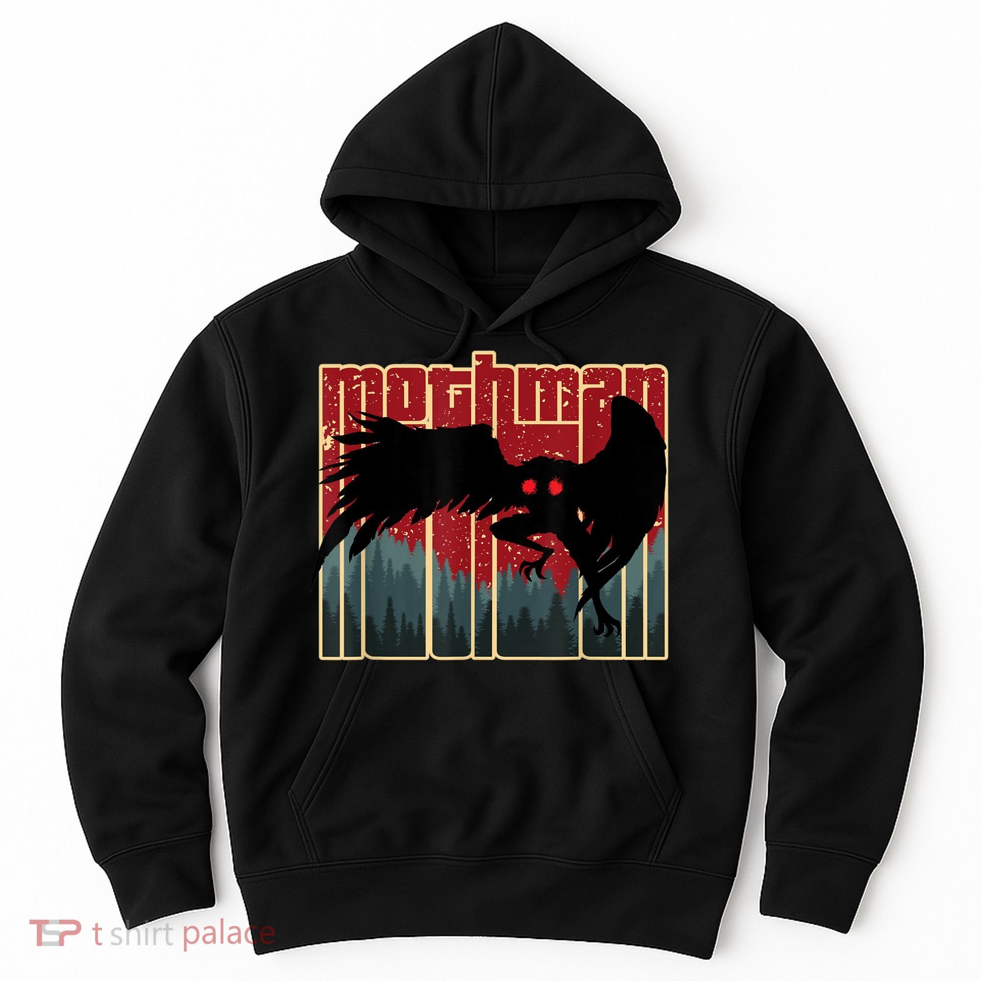 Retro Mothman Original West Virginia Cryptid Artwork Hoodie