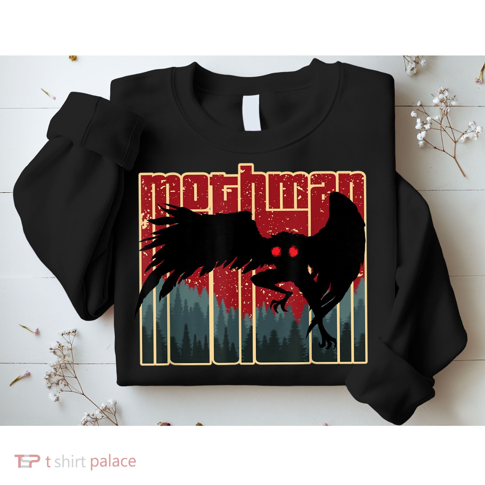 Retro Mothman Original West Virginia Cryptid Artwork Sweatshirt