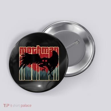 Retro Mothman Original West Virginia Cryptid Artwork Button