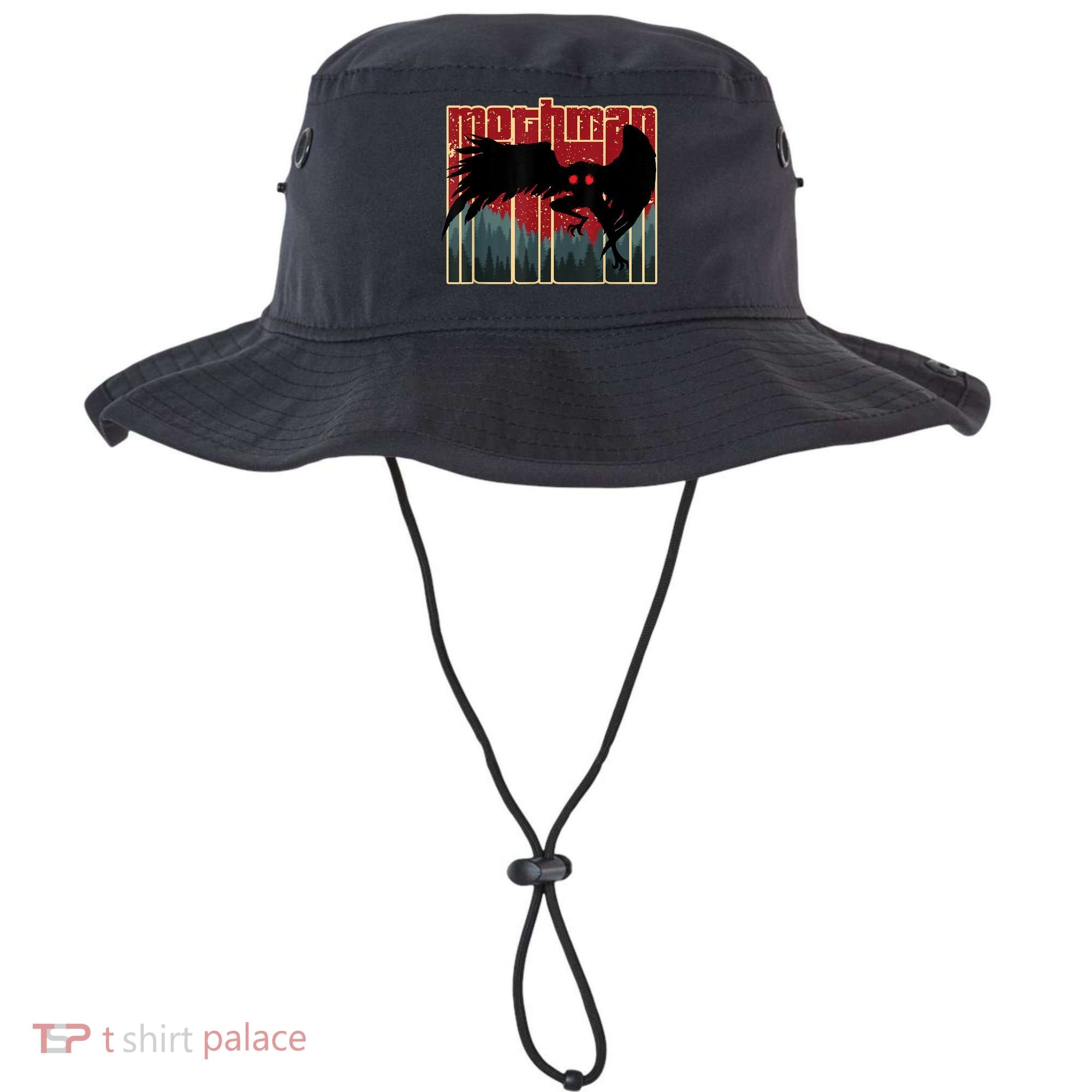 Retro Mothman Original West Virginia Cryptid Artwork Bucket Hat