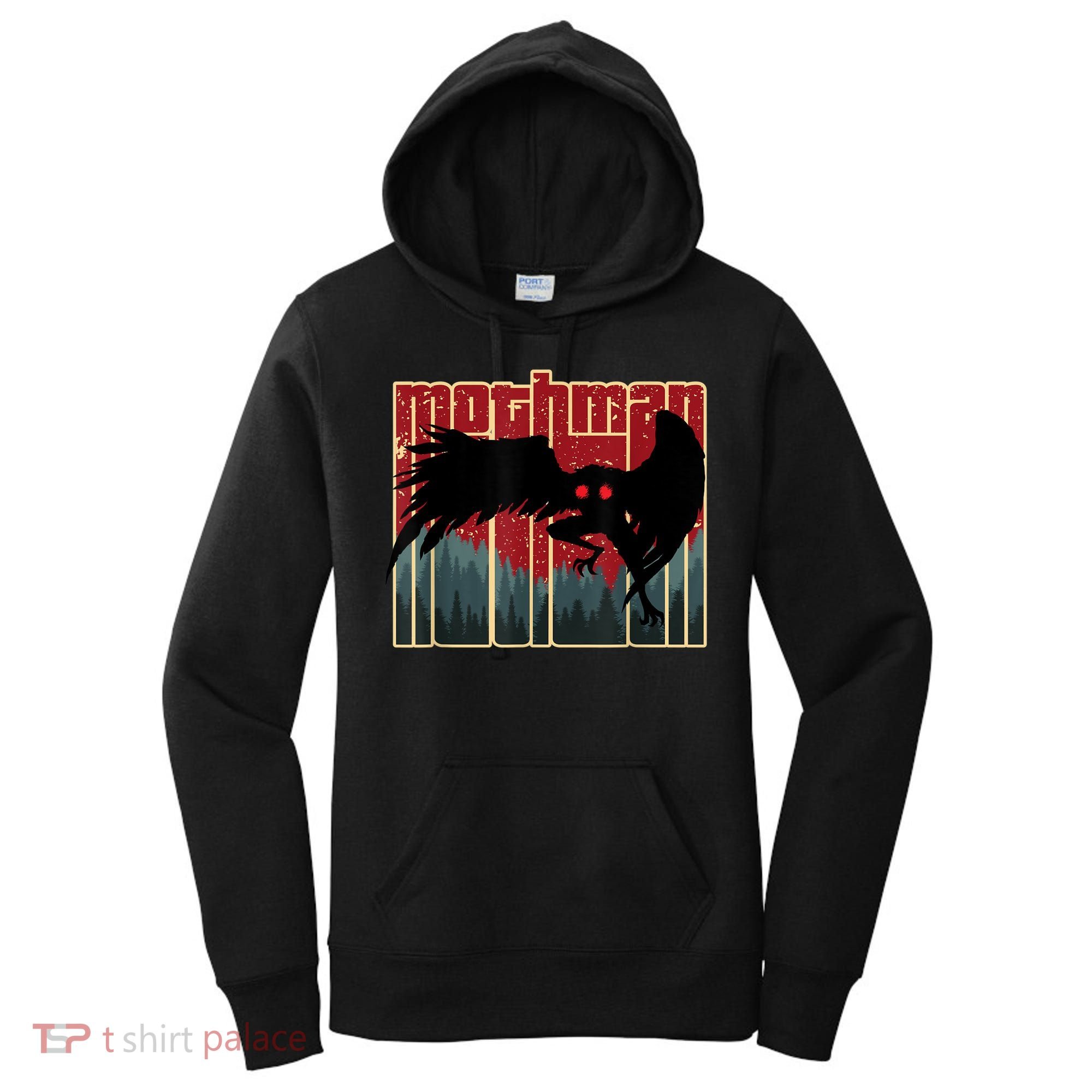 Retro Mothman Original West Virginia Cryptid Artwork Women's Hoodie