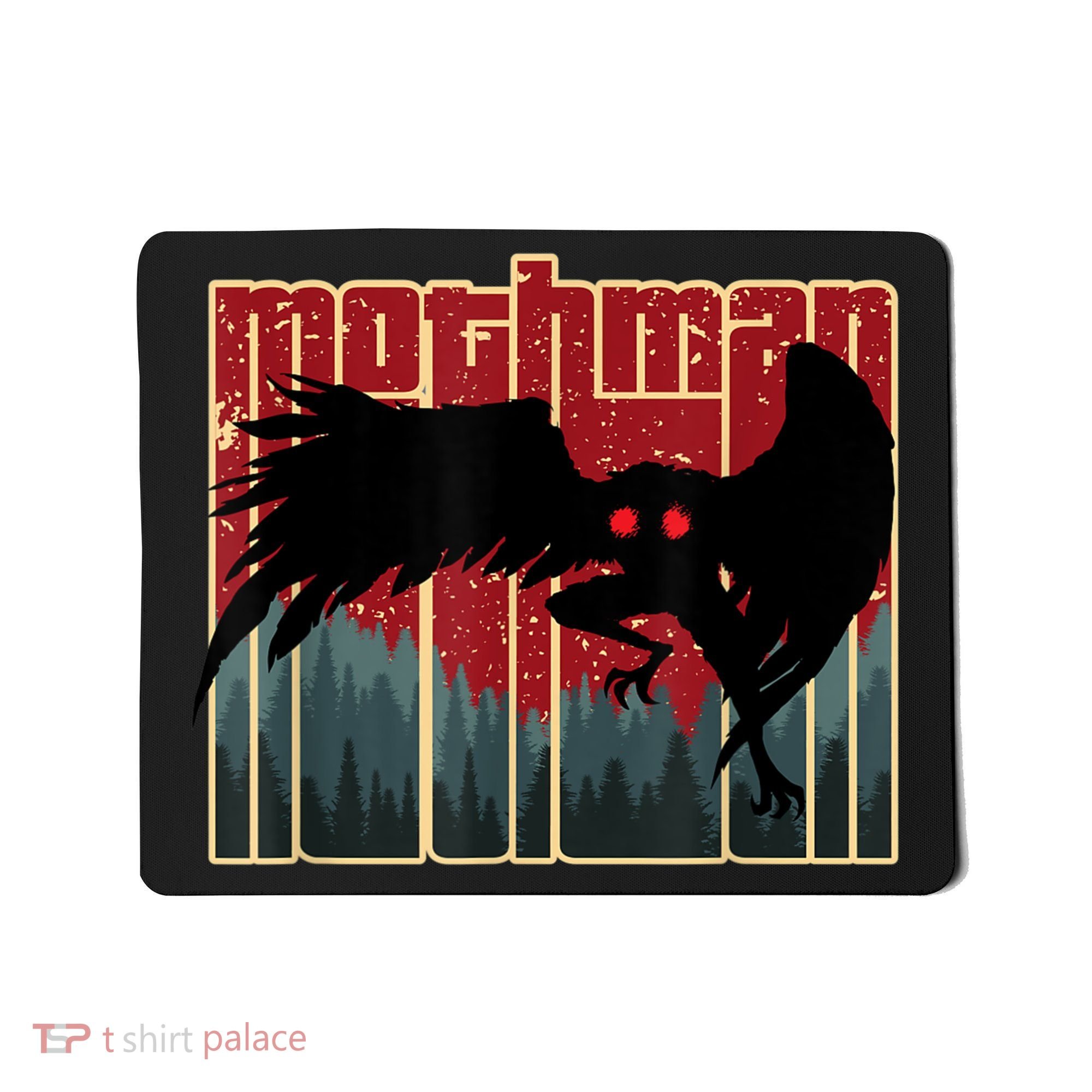 Retro Mothman Original West Virginia Cryptid Artwork Mousepad