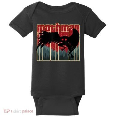 Retro Mothman Original West Virginia Cryptid Artwork Baby Bodysuit