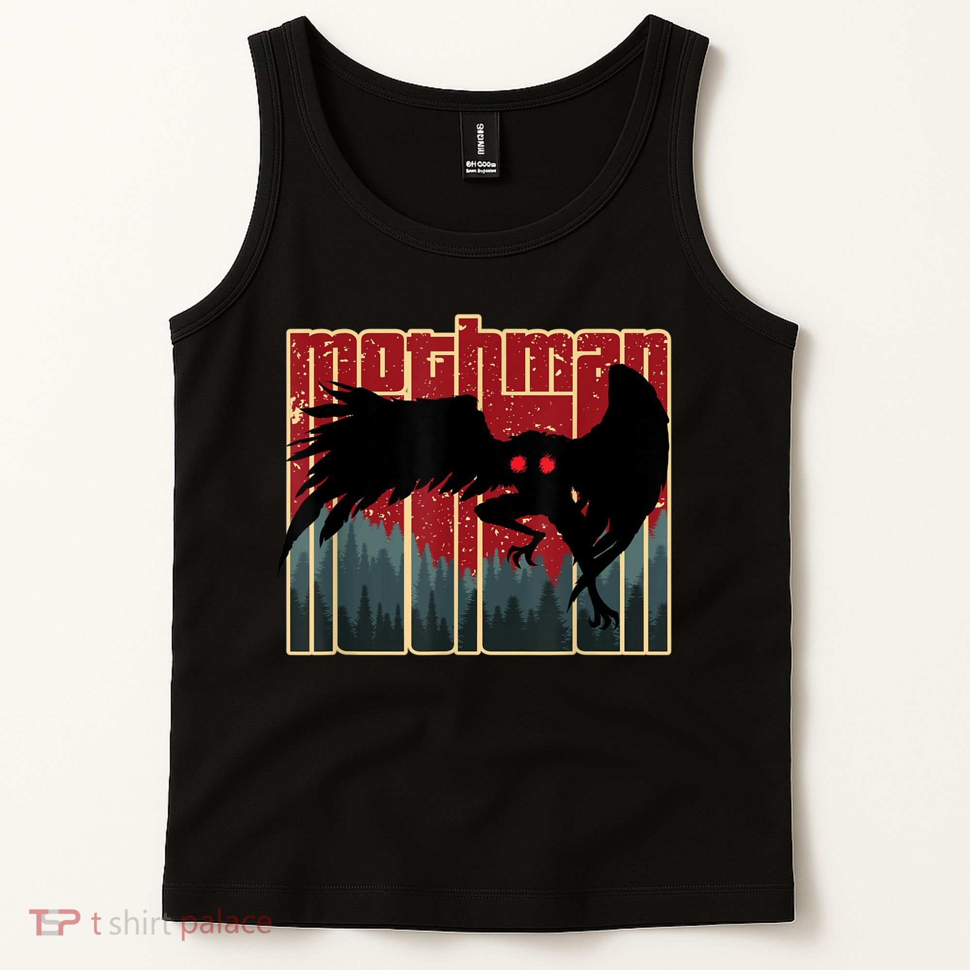 Retro Mothman Original West Virginia Cryptid Artwork Tank Top