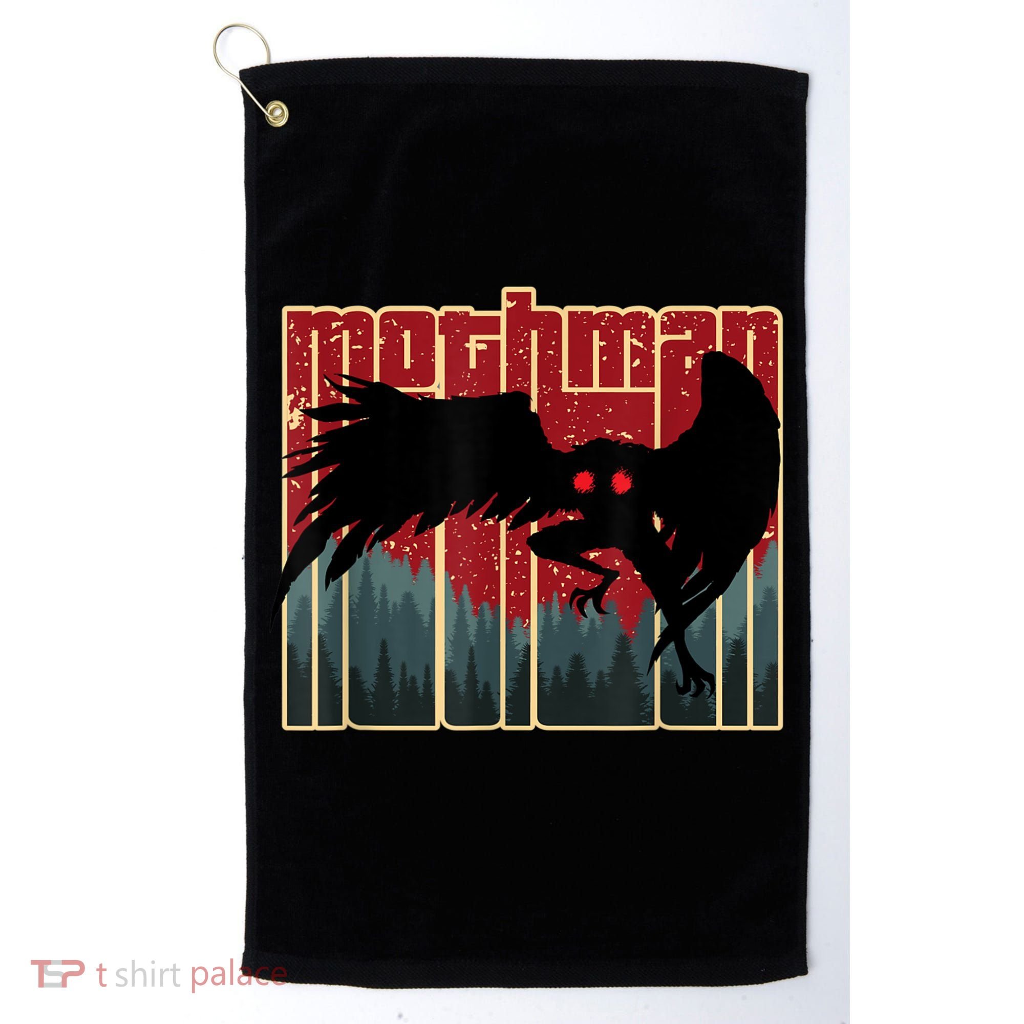 Retro Mothman Original West Virginia Cryptid Artwork Golf Towel