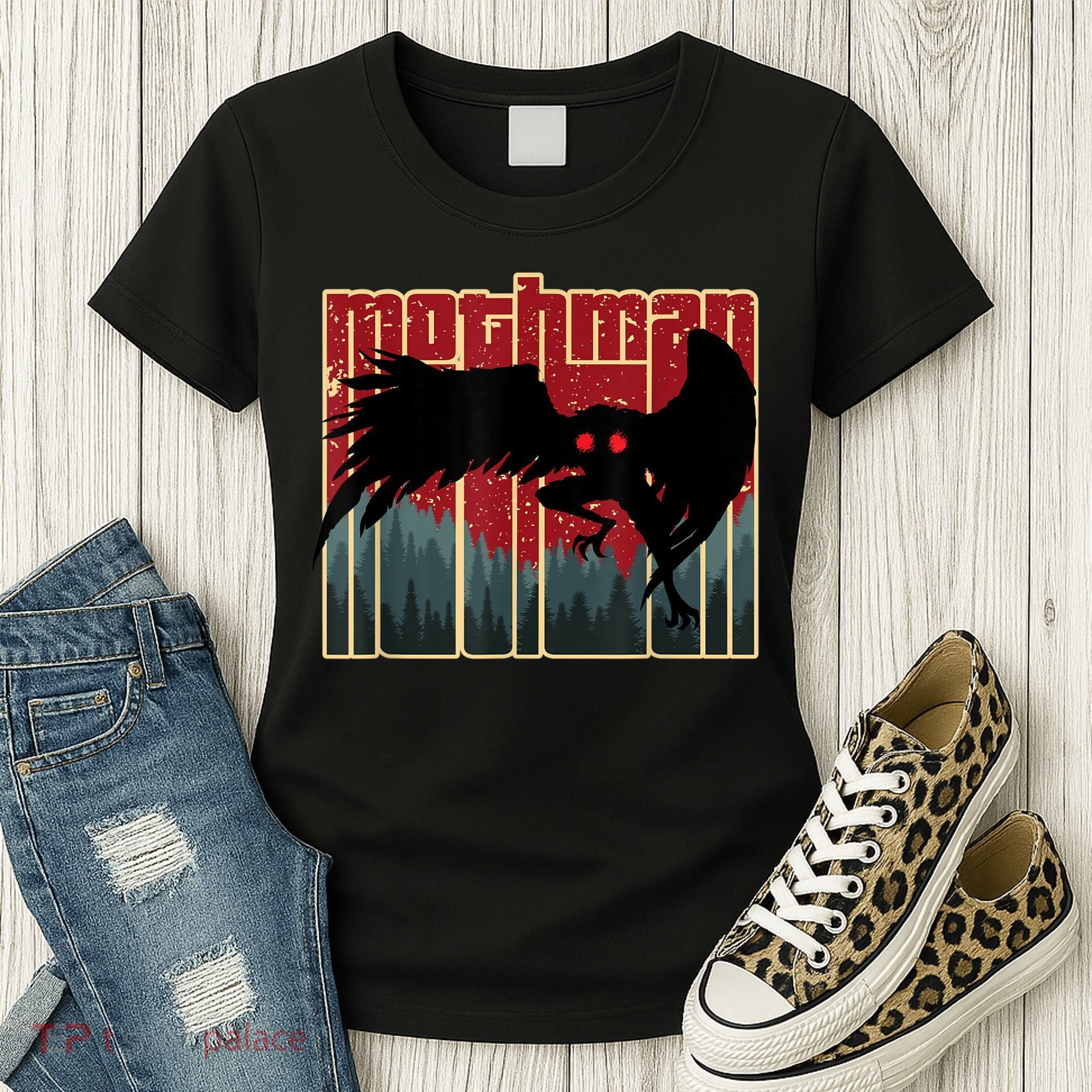 Retro Mothman Original West Virginia Cryptid Artwork Women's T-Shirt