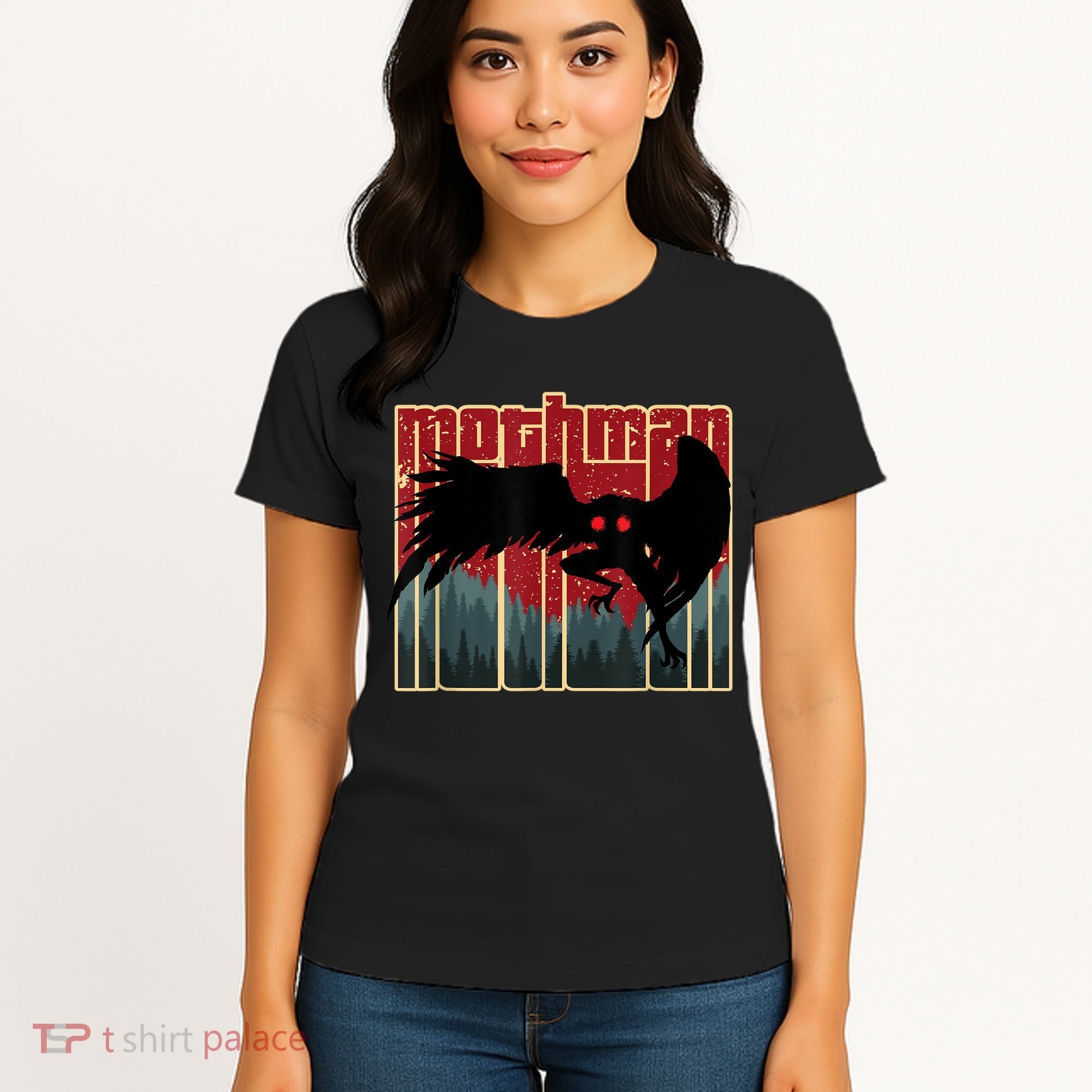Retro Mothman Original West Virginia Cryptid Artwork Women's T-Shirt