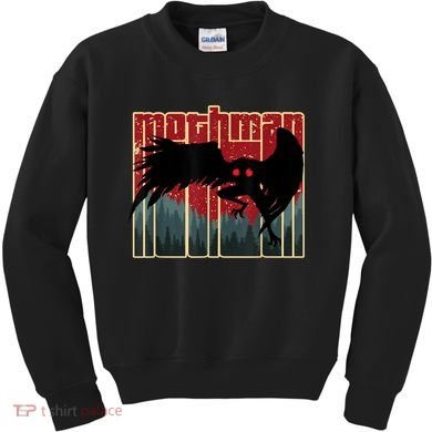 Retro Mothman Original West Virginia Cryptid Artwork Kids Sweatshirt