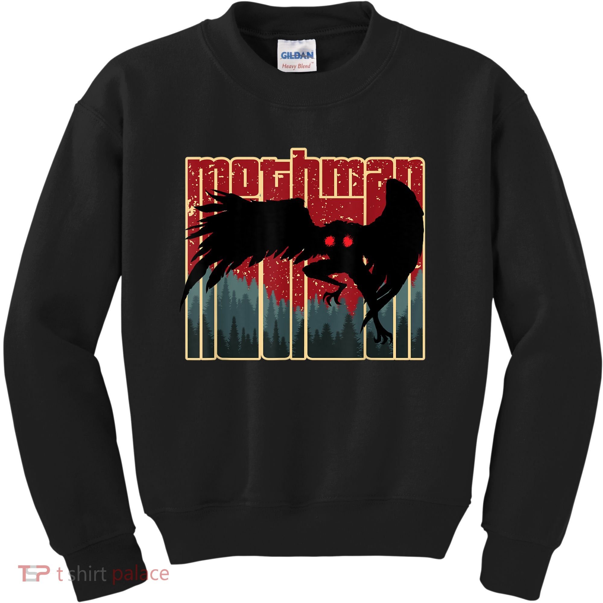 Retro Mothman Original West Virginia Cryptid Artwork Kids Sweatshirt