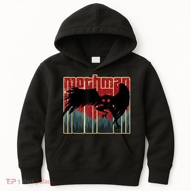 Retro Mothman Original West Virginia Cryptid Artwork Kids Hoodie