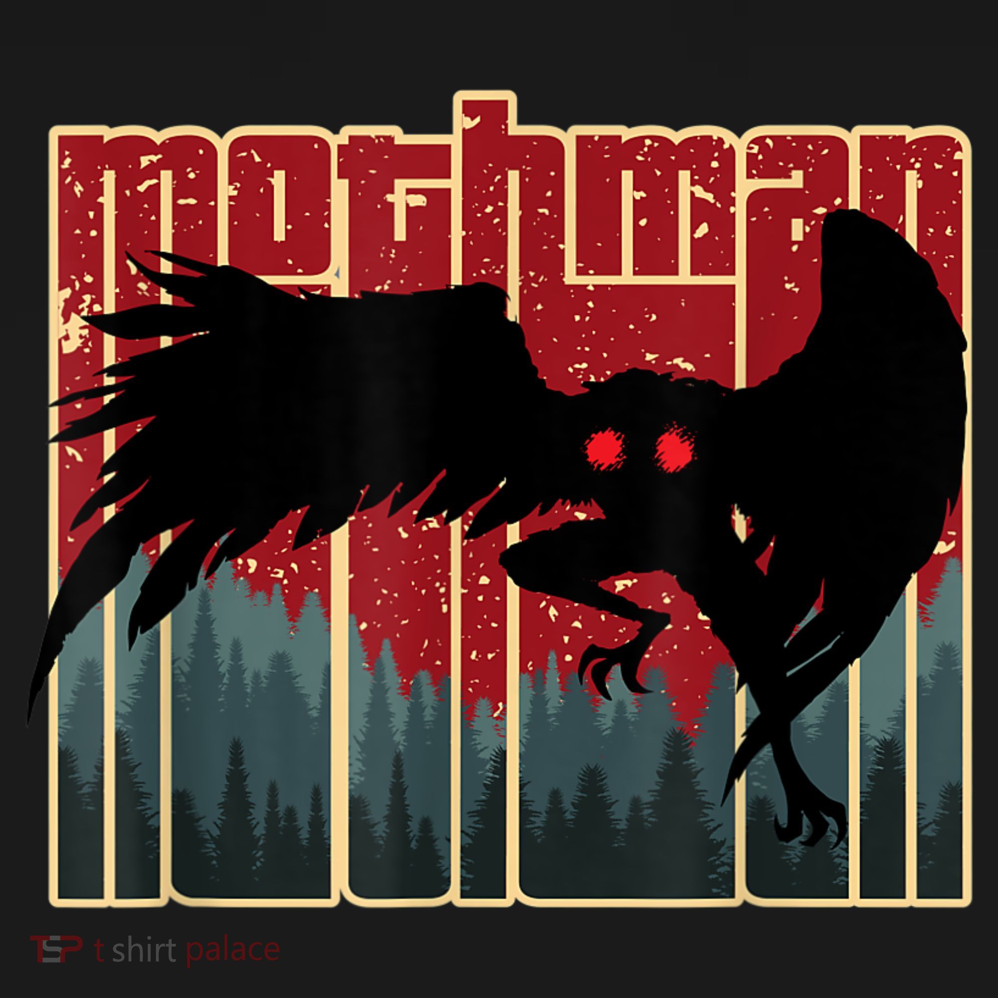 Retro Mothman Original West Virginia Cryptid Artwork Kids Long Sleeve Shirt