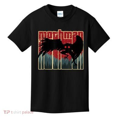 Retro Mothman Original West Virginia Cryptid Artwork Kids T-Shirt