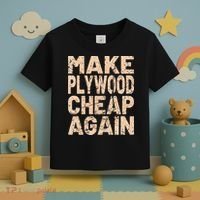 Retro Make Plywood Cheap Again Builder Carpenter Flooring Toddler T-Shirt thumb 3