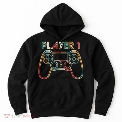 Retro Matching Player 1 Video Gamer Hoodie