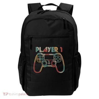 Retro Matching Player 1 Video Gamer Backpack