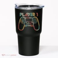 Retro Matching Player 1 Video Gamer Tumbler thumb 0