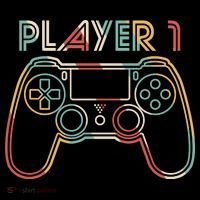 Retro Matching Player 1 Video Gamer Ornament thumb 1