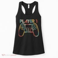 Retro Matching Player 1 Video Gamer Women's Tank Top thumb 0