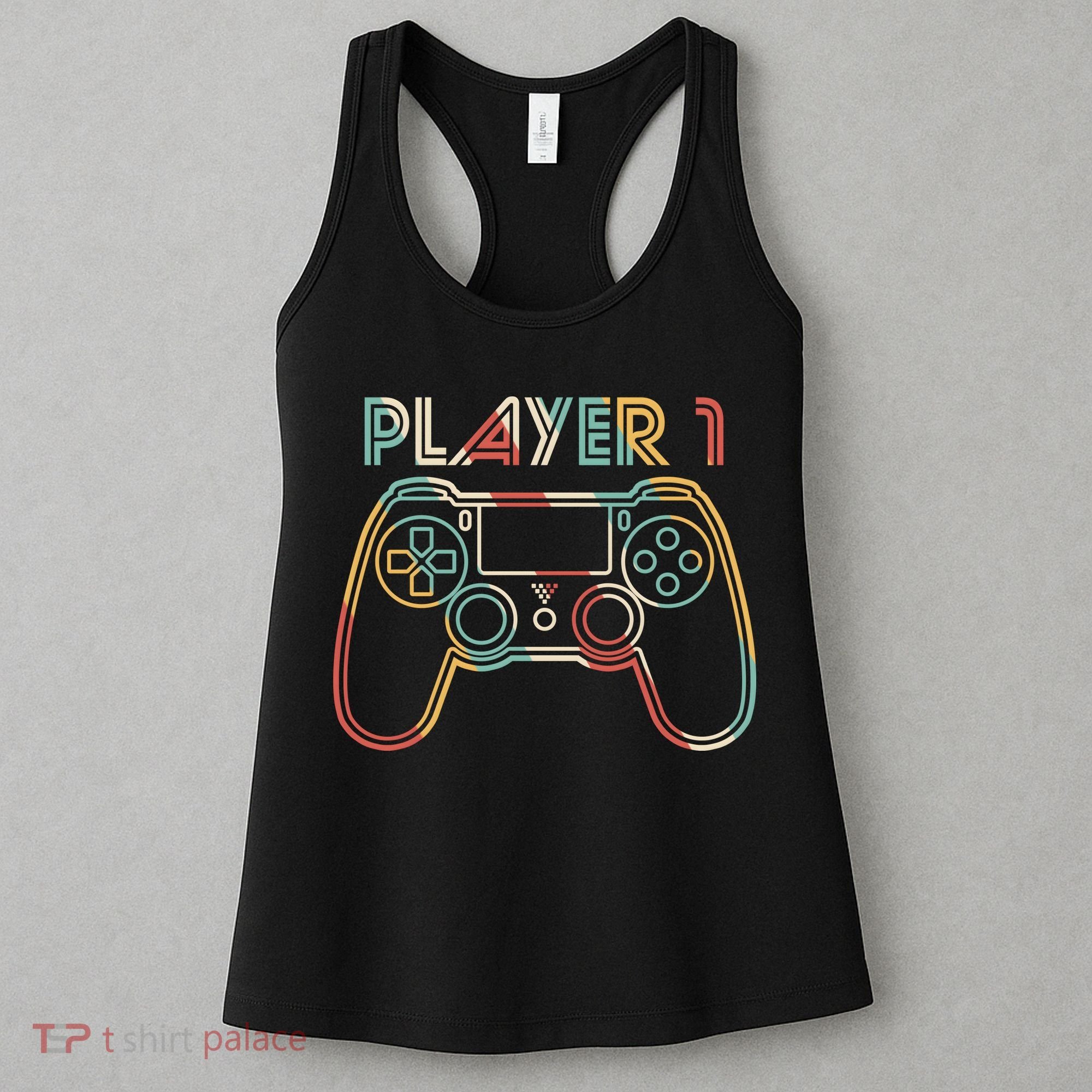 Retro Matching Player 1 Video Gamer Women's Tank Top